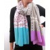 Mini Herald Silk Colorbloc Panels Turquoise and Violet Scarf